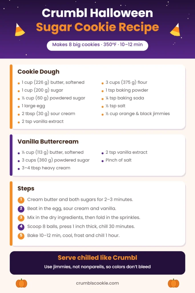 Halloween sugar cookie recipe card