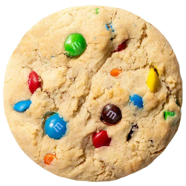 Crumbl Original M&M'S Cookie topped with M&M'S candies